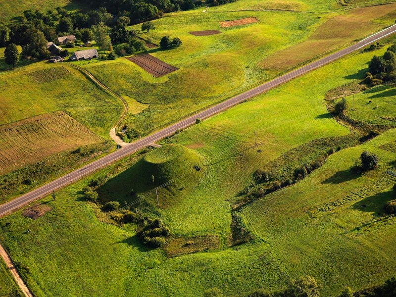 Aerial view of rural landscape