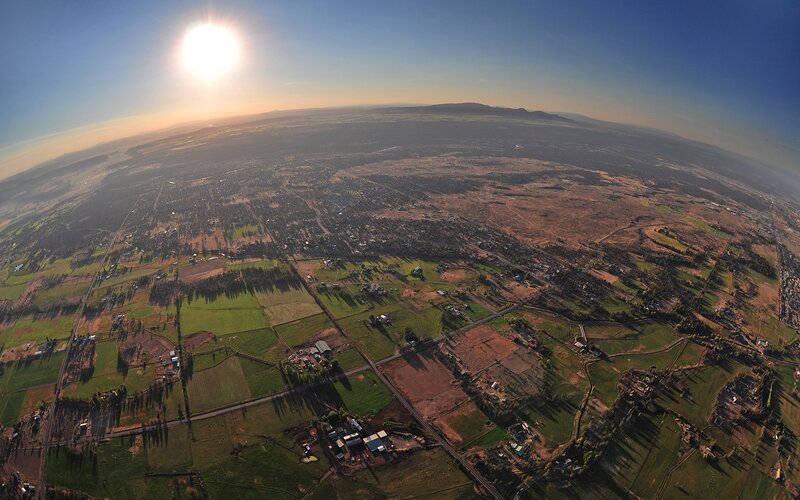 Aerial view of rural landscape
