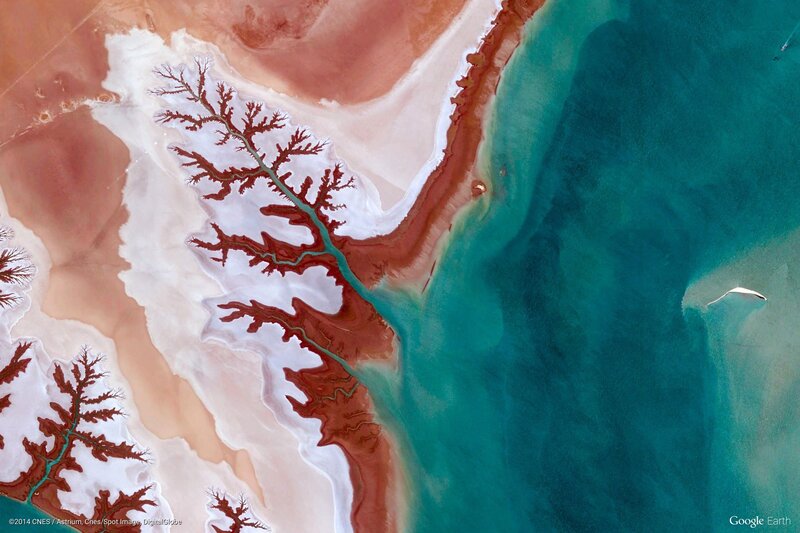 Aerial View of Salt Flats — Teal