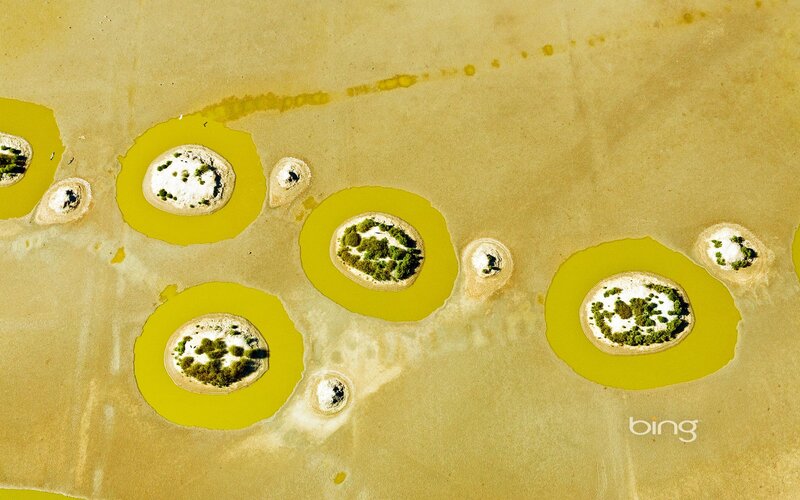 Aerial view of salt flats