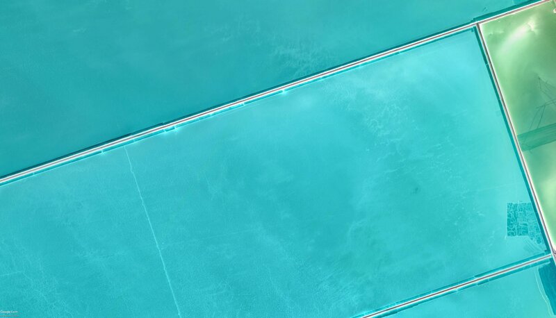 Aerial View of Salt Pans — Cyan