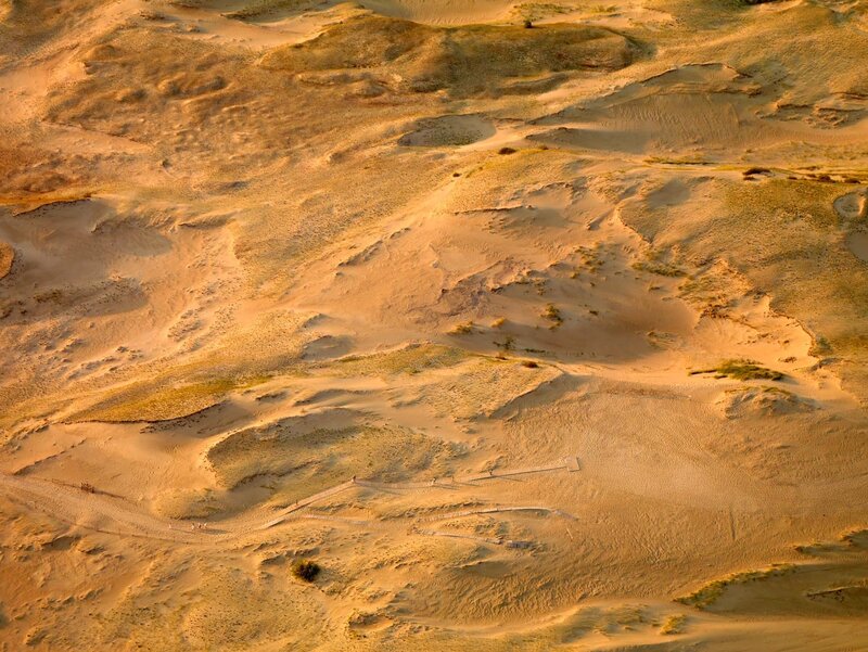 Aerial view of sand dunes