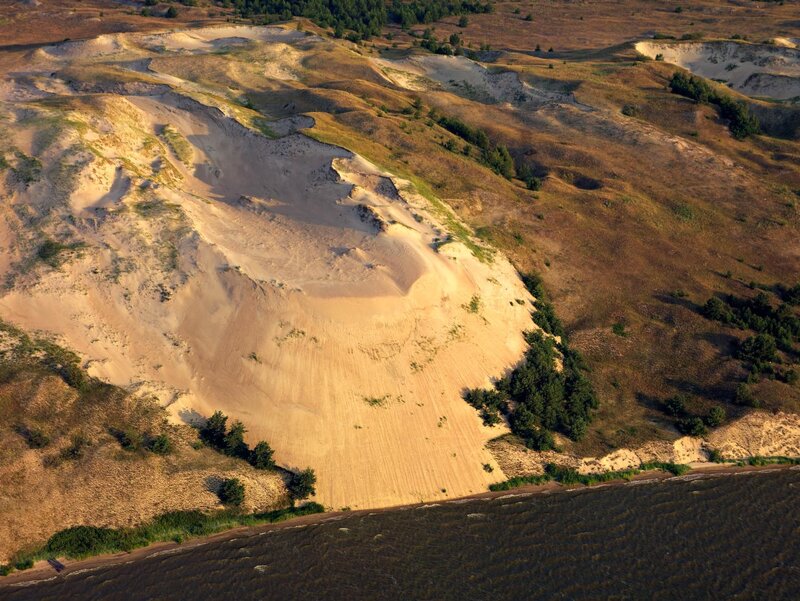 Aerial view of sand dunes