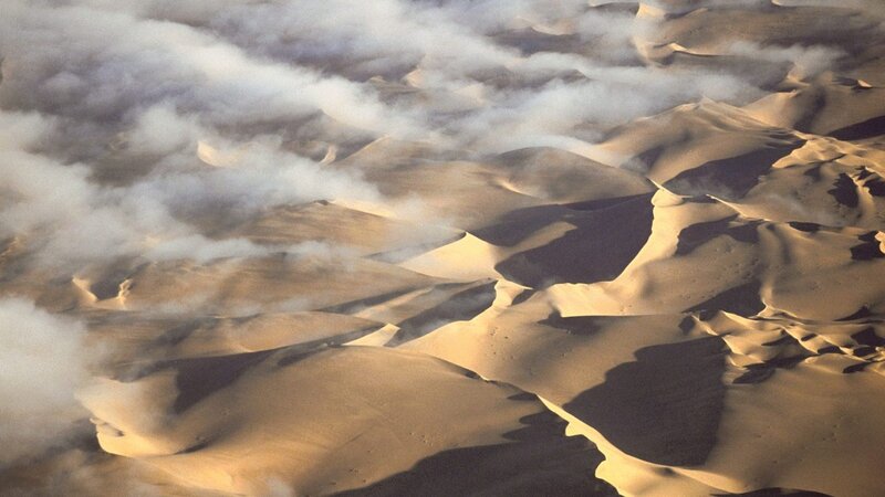 Aerial view of sand dunes