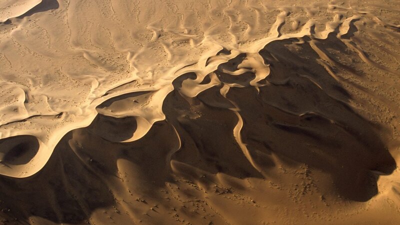 Aerial view of sand dunes