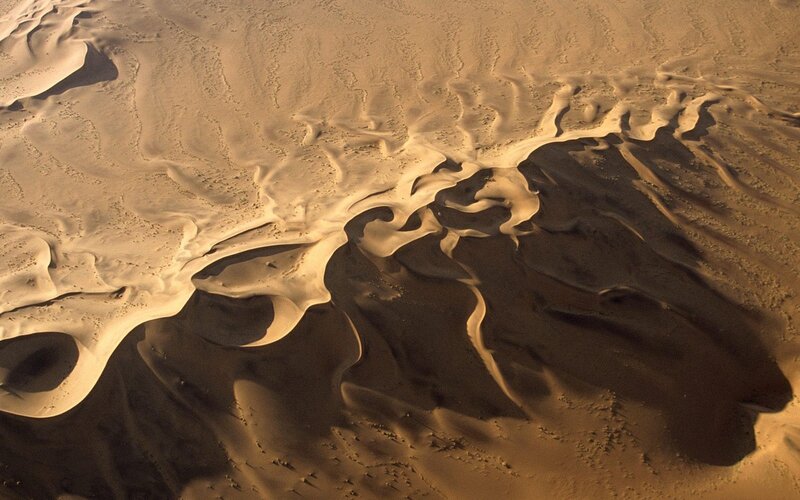 Aerial view of sand dunes