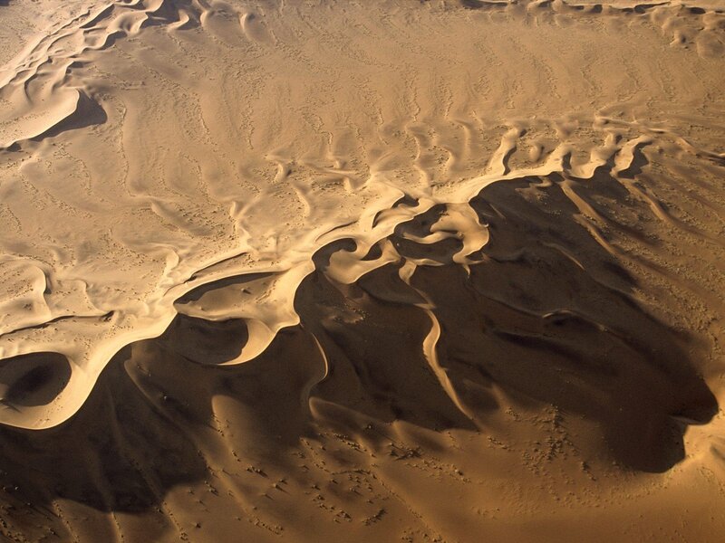 Aerial view of sand dunes