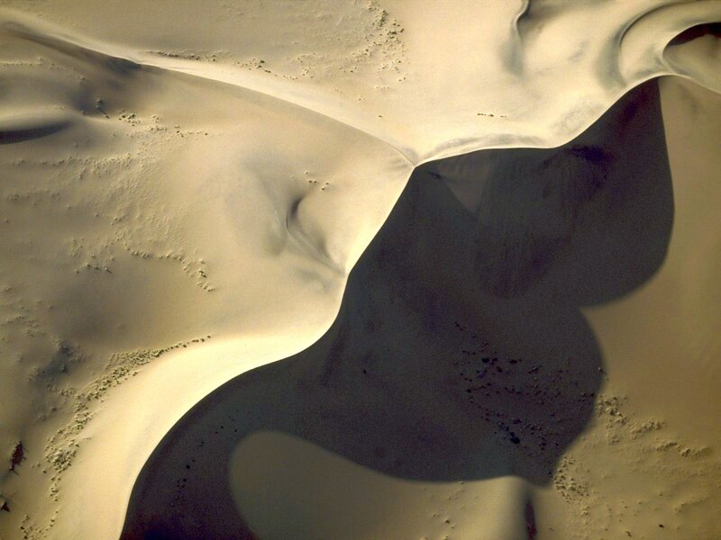 Aerial view of sand dunes