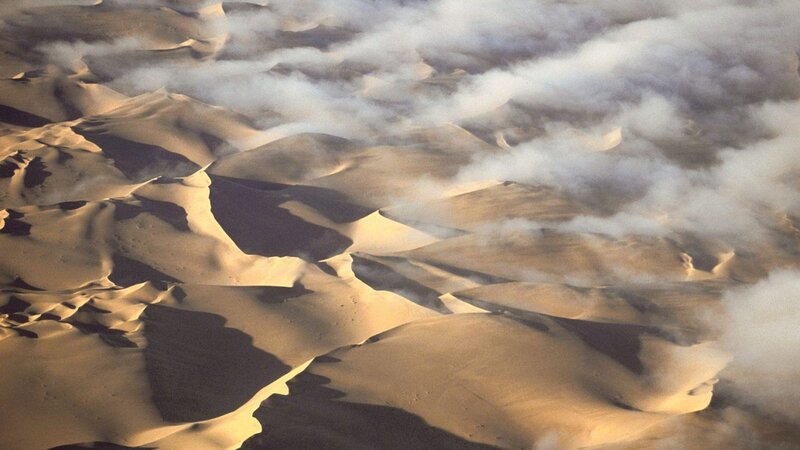 Aerial view of sand dunes