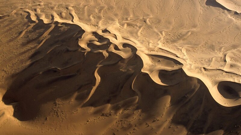 Aerial view of sand dunes