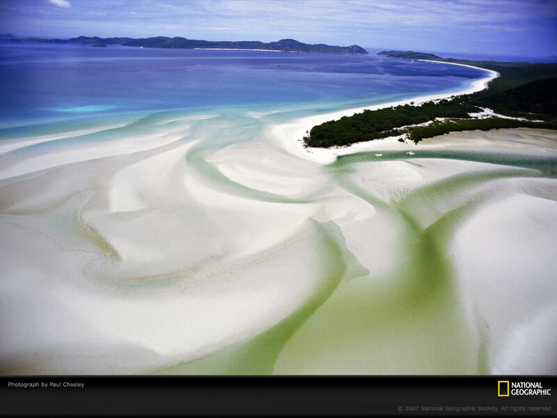 Aerial View of Sand Dunes — White