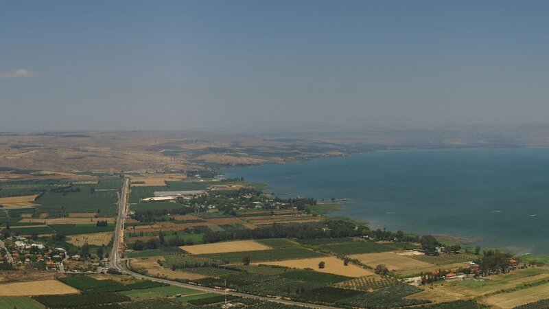 Aerial view of Sea of Galilee