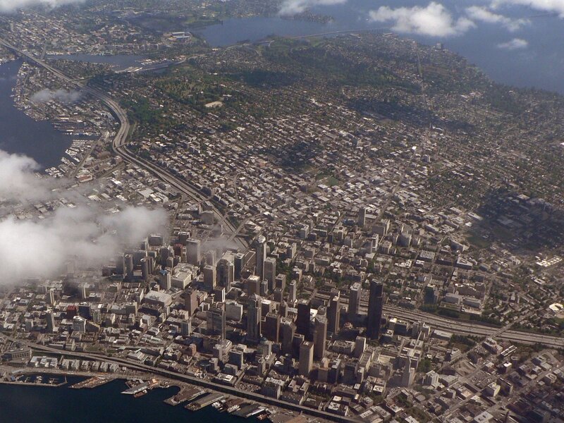 Aerial view of Seattle cityscape
