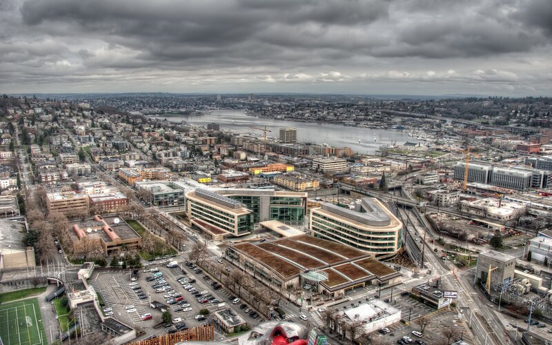 Aerial view of Seattle cityscape