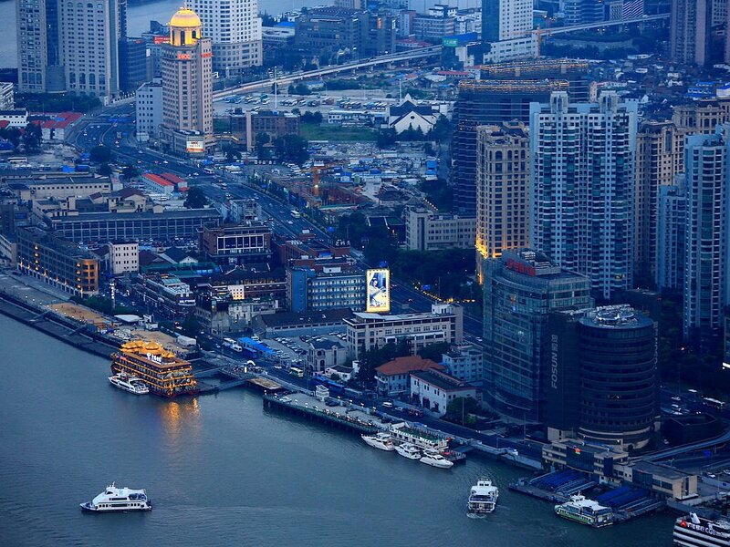 Aerial view of Shanghai cityscape