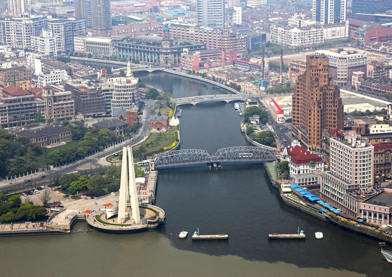 Aerial view of Shanghai river