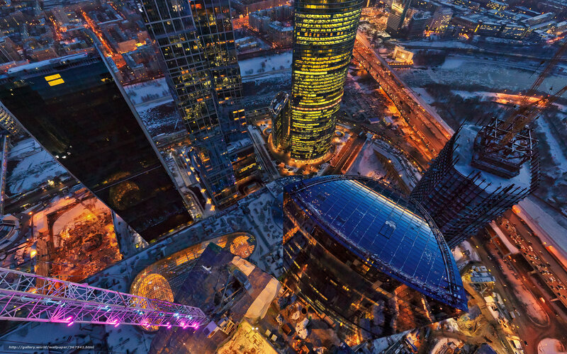 Aerial View of Skyscrapers — Blue