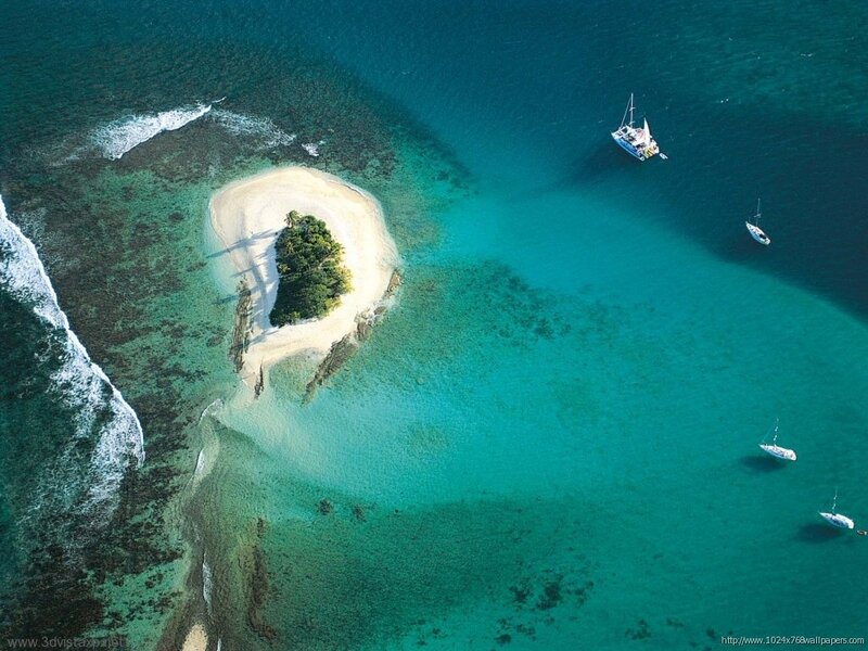 Aerial View of Small Island — Blue, Serene