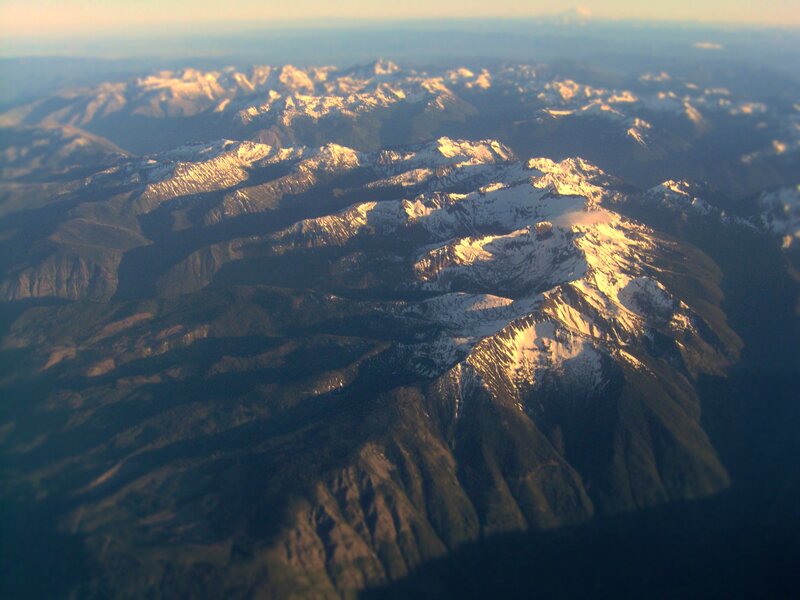 Aerial view of snow-capped mountains