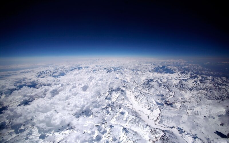 Aerial view of snow-capped mountains
