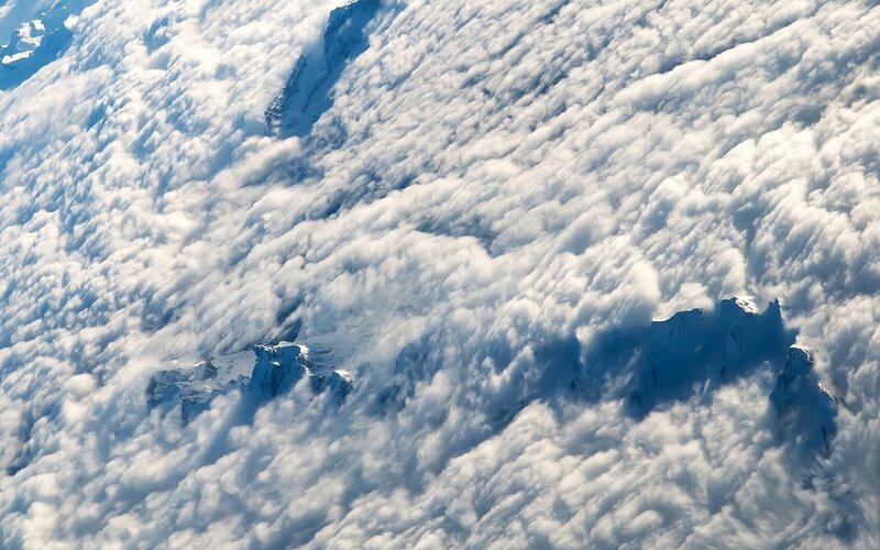 Aerial view of snow-capped mountains