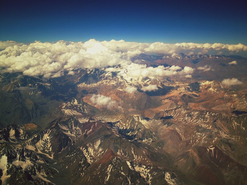 Aerial view of snow-capped mountains