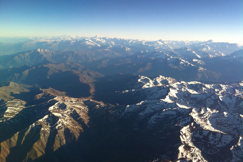 Aerial view of snow-capped mountains
