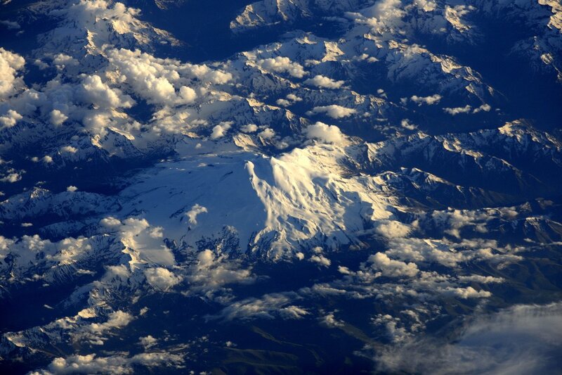 Aerial view of snow-capped mountains