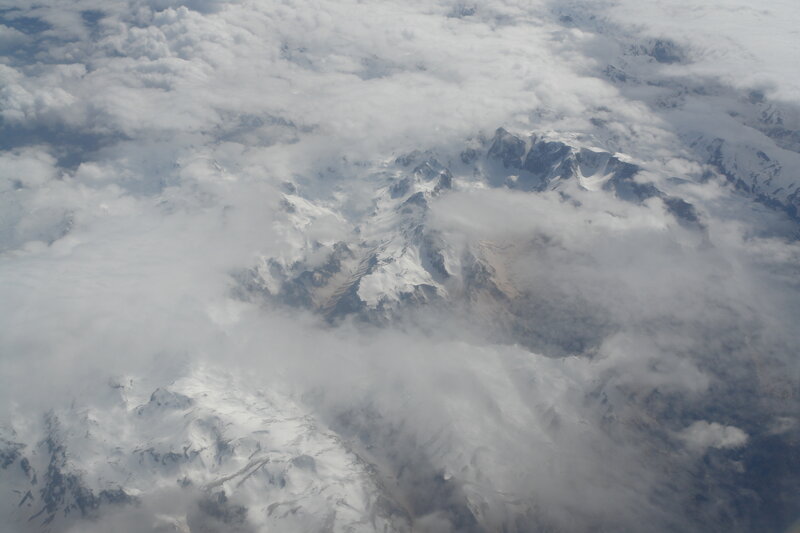 Aerial view of snow-capped mountains