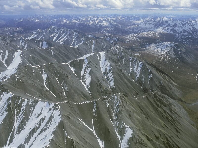 Aerial view of snow-capped mountains