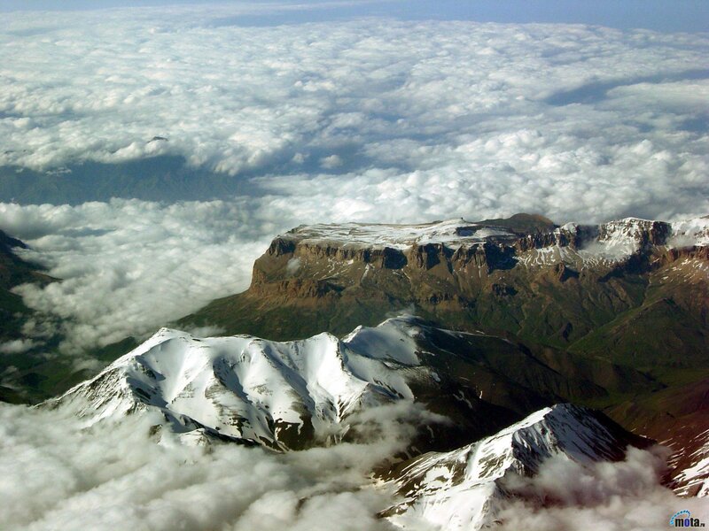 Aerial view of snow-capped mountains