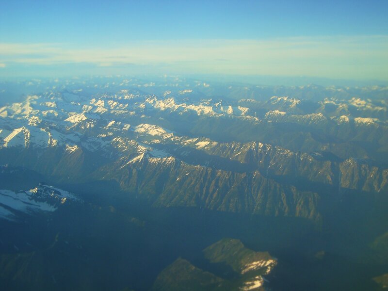 Aerial view of snow-capped mountains