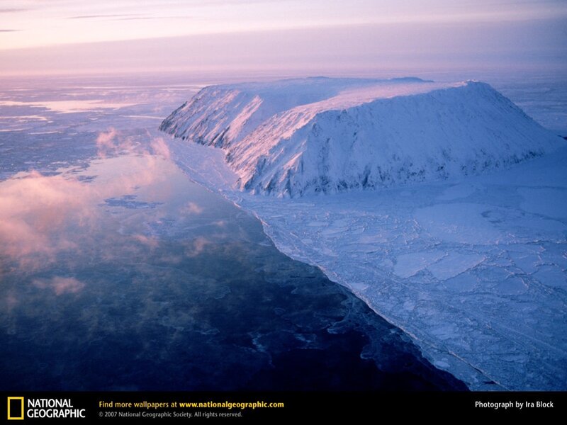 Aerial view of snowy mountain