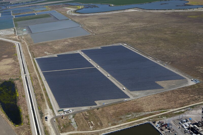 Aerial view of solar farm