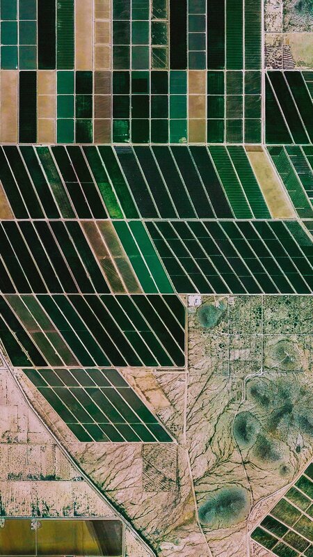 Aerial View of Solar Panels — Green