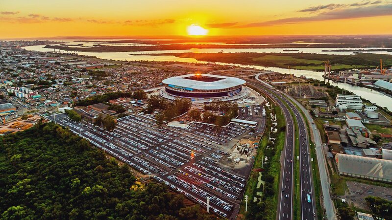 Aerial View of Stadium — Orange