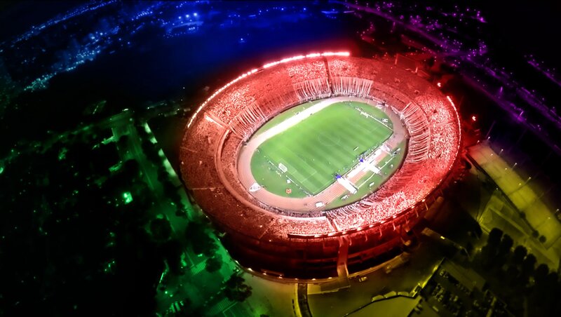 Aerial View of Stadium — Red