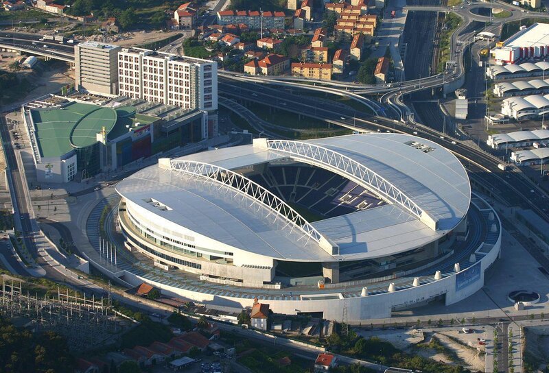 Aerial View of Stadium — White, Urban