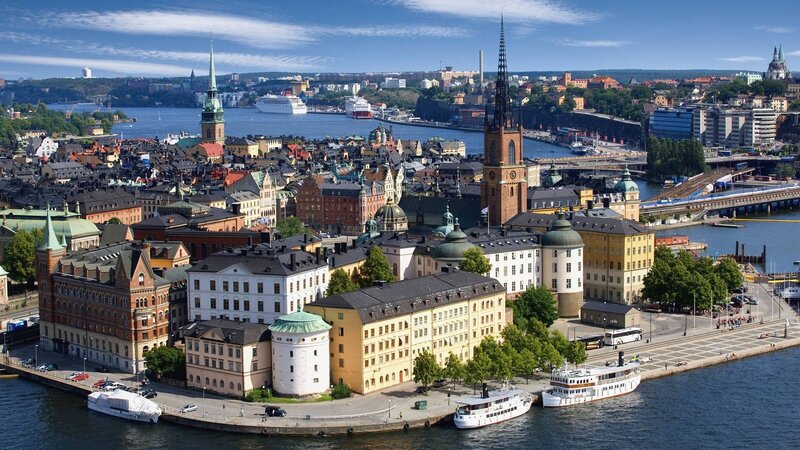 Aerial view of Stockholm city