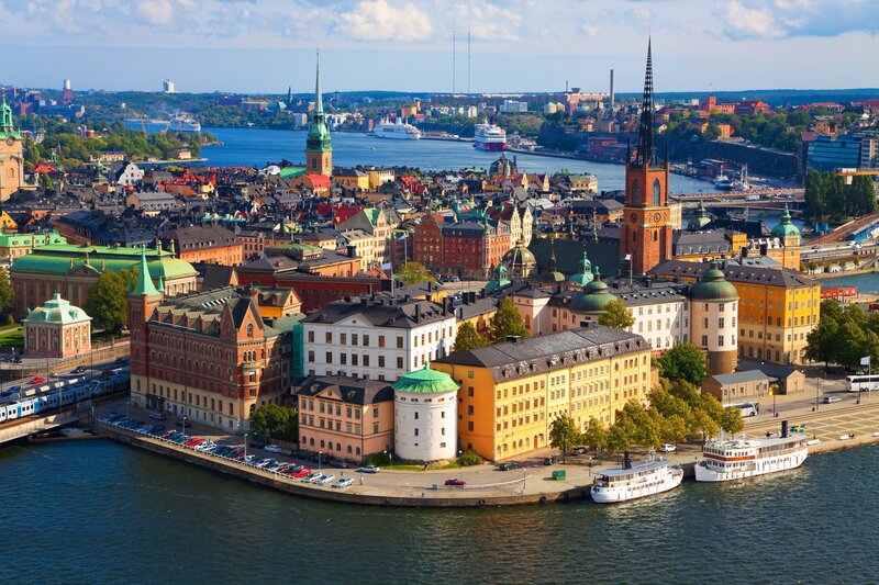 Aerial view of Stockholm city