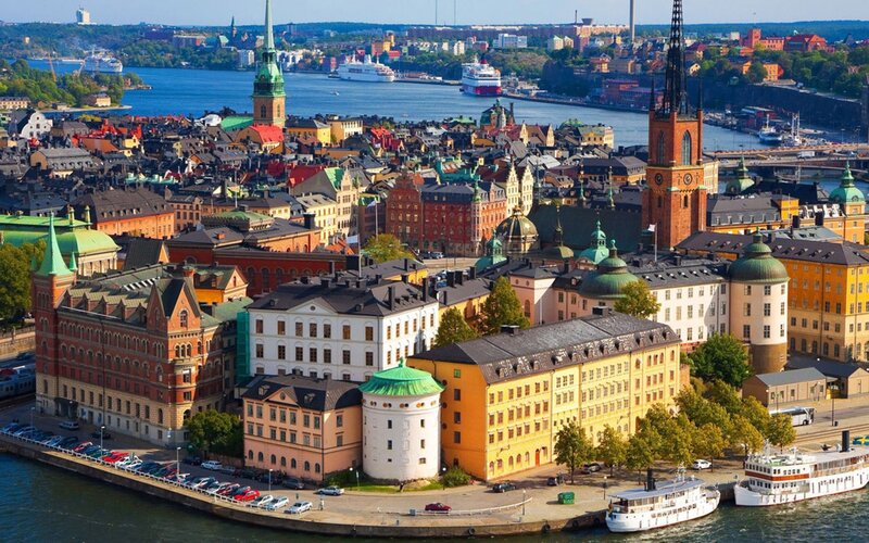Aerial view of Stockholm city
