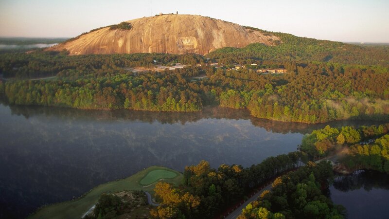 Aerial view of Stone Mountain