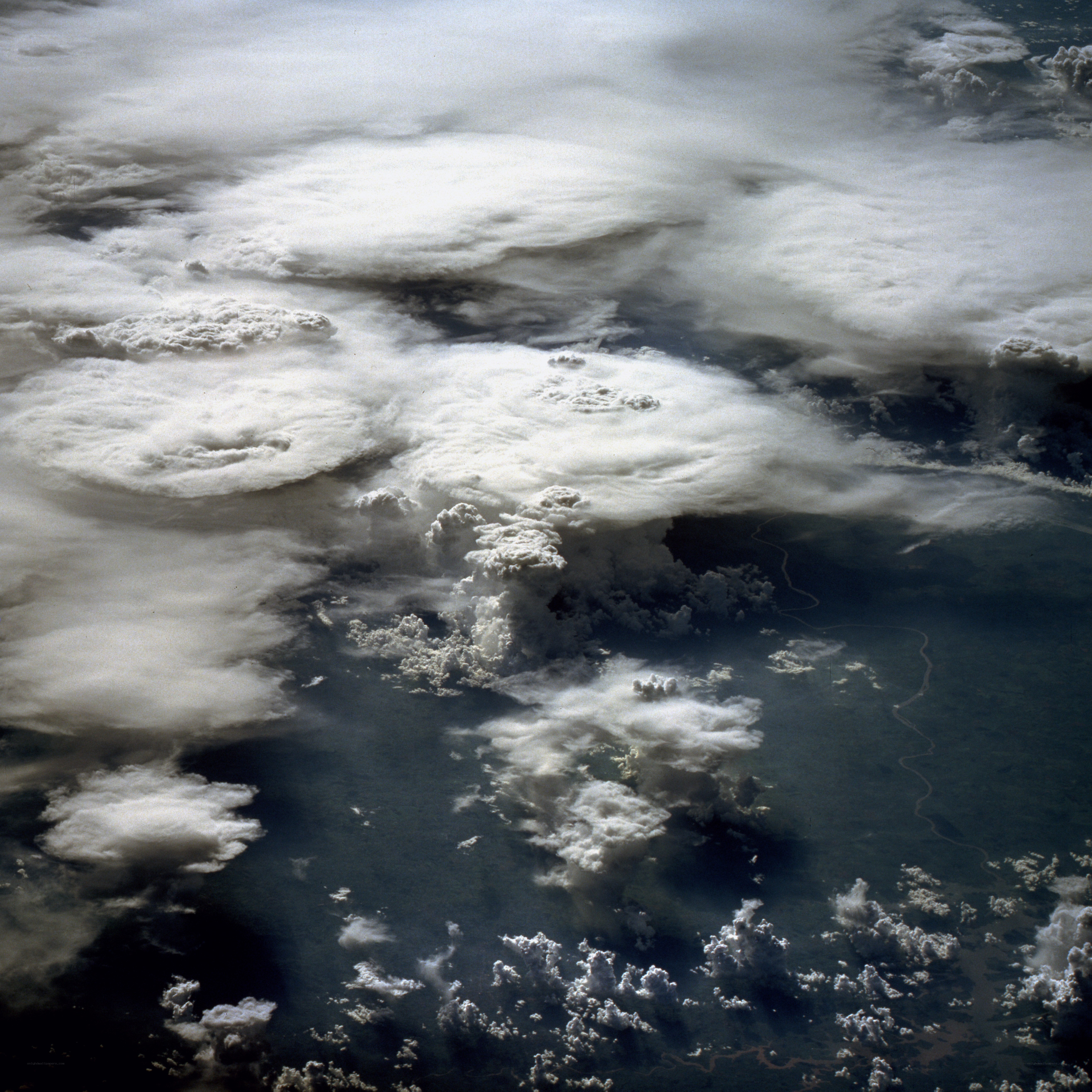 Aerial view of storm clouds