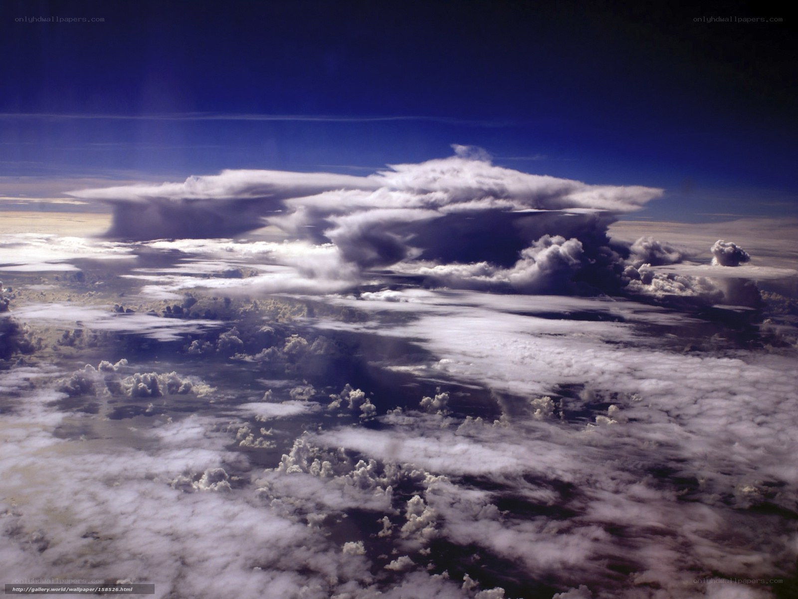 Aerial view of storm clouds