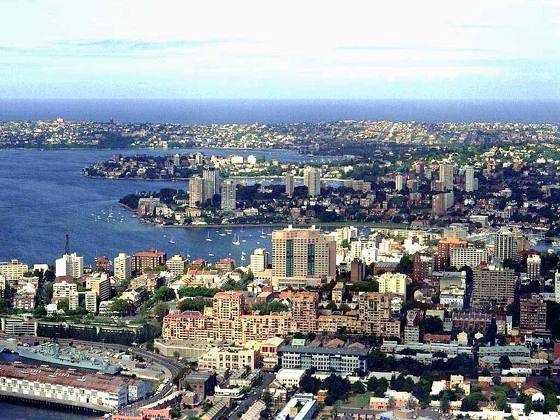 aerial view of sydney harbor