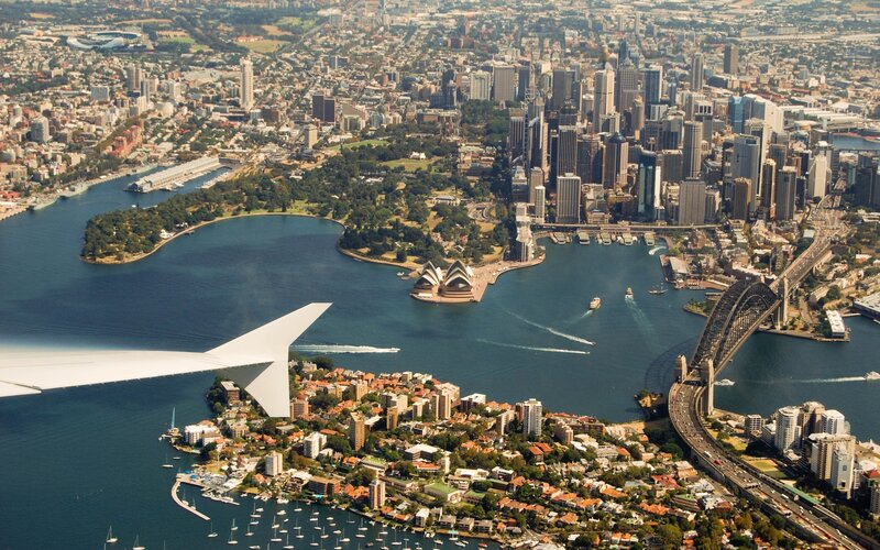 Aerial view of Sydney Harbour