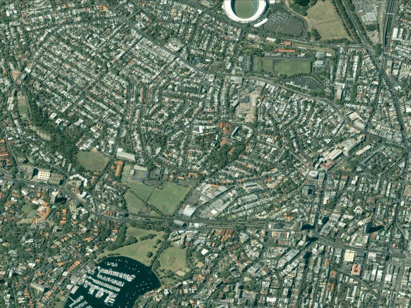 Aerial view of Sydney suburb