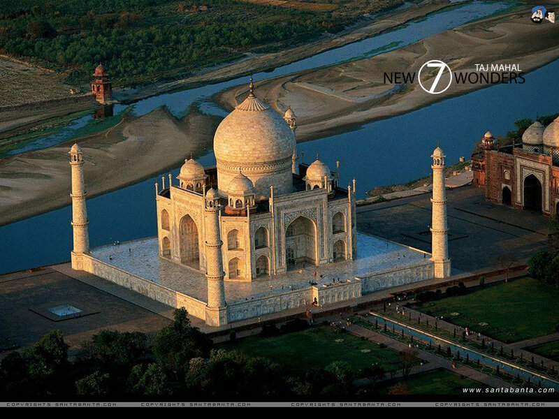 Aerial view of Taj Mahal