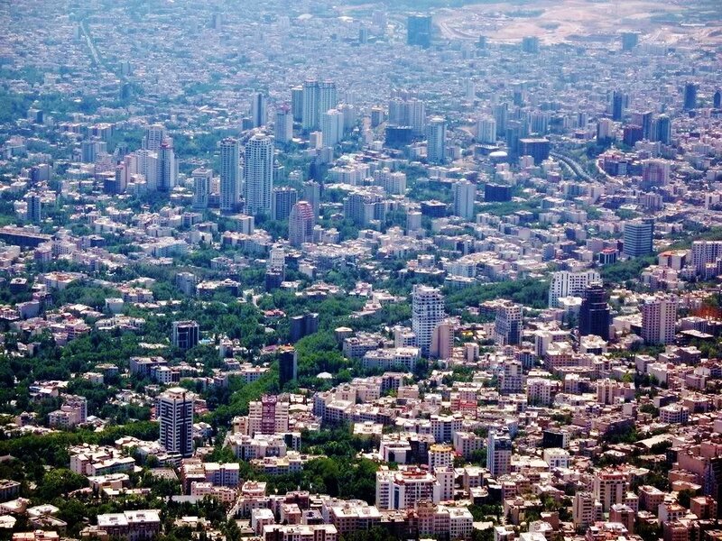 Aerial view of Tehran city