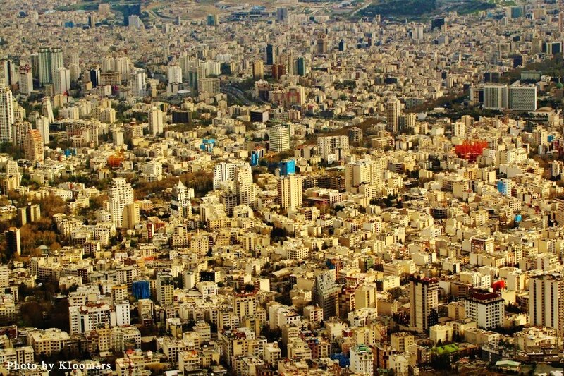 Aerial view of Tehran city